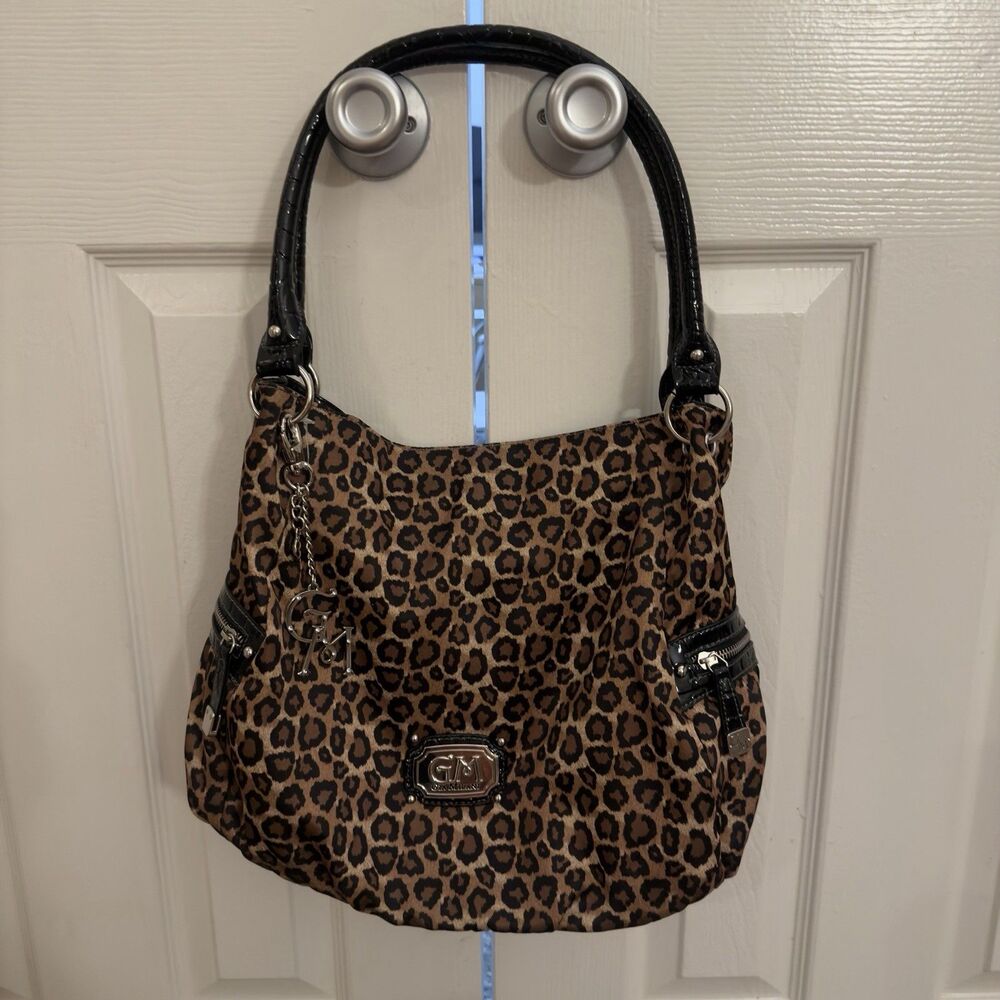 NWOT  Milani Leopard Print Tote Bag Women's Shoulder Handbag  Patent Accents